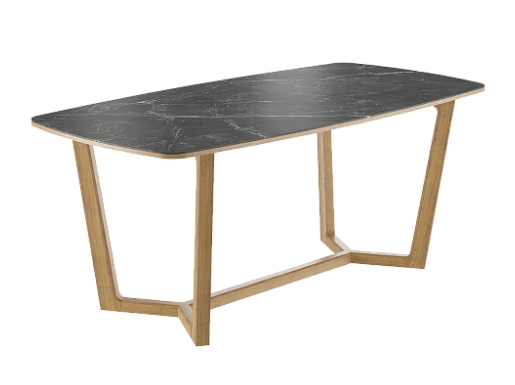 Стол  Фрейм  1800*900*750 (мрамор черный глянец/ ноги дуб коньяк) Стол  Фрейм  1800*900*750 (мрамор черный глянец/ ноги дуб коньяк)