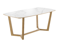 Стол  Фрейм  1800*900*750 (мрамор белый / ноги дуб коньяк) Стол  Фрейм  1800*900*750 (мрамор белый / ноги дуб коньяк)