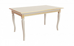 Стол Империал 1500*900*765 (тон слон.кость RAL1013 + патина золото) Стол Империал 1500*900*765 (тон слон.кость RAL1013 + патина золото)