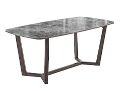 Стол  Фрейм  1800*900*750 (мрамор серый глянец/ ноги дуб антрацит)